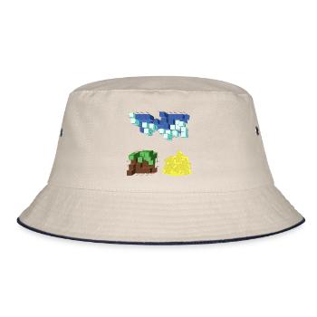 ONIRISCHE LÜCKE - Bucket Hat - Natur/Navy - Vorne