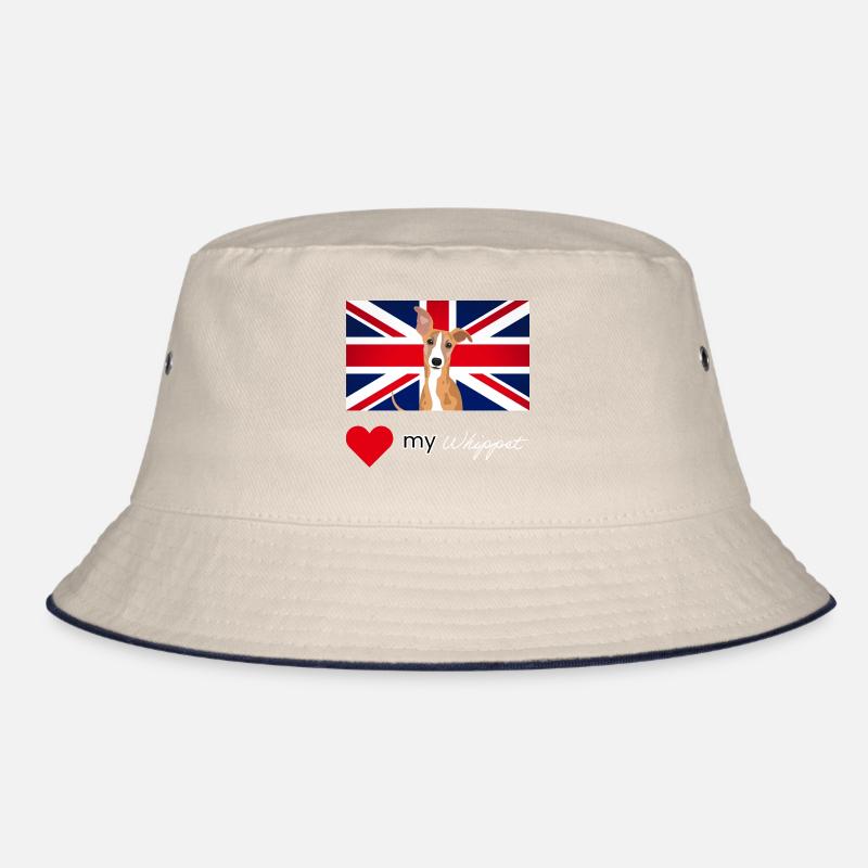 LUVMYWHIPPET (Weißer Text, Lebendig) Bucket Hat