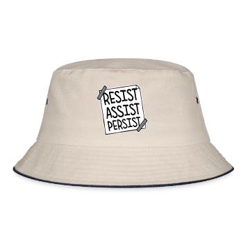 Résistez Assistez Persister Activisme Logo de motivation - Bob - blanc cassé/bleu marine - Devant
