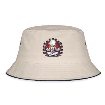 Kosmische Meditation des Astronauten - Bucket Hat - Natur/Navy - Vorne