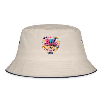 BFF Best Friends Forever - Bucket Hat - Natur/Navy - Vorne