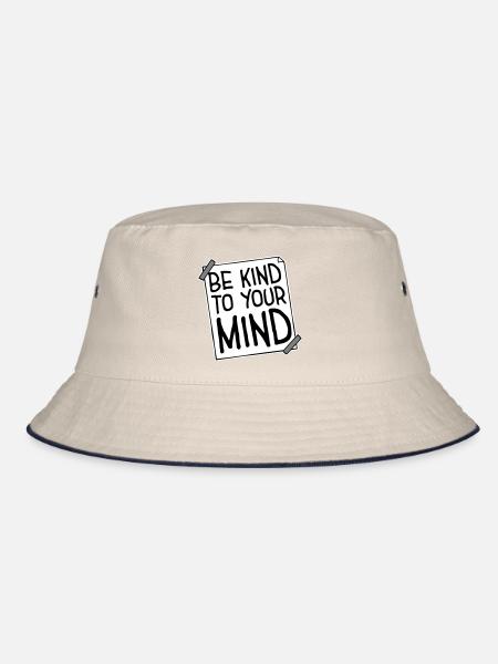 Be Kind To Your Mind Lustig Psychisch Gesund Logo - Bucket Hat - Natur/Navy - Vorne