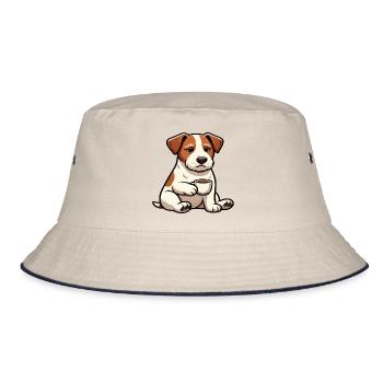 Jack Russel terrier Jack russel Besitzer Jacky - Bucket Hat - Natur/Navy - Vorne