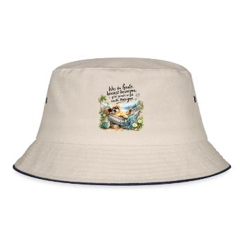 Was heute kannst besorgen  - Bucket Hat - Natur/Navy - Vorne