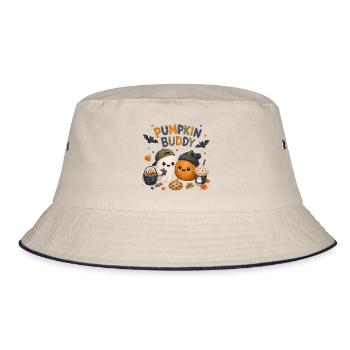 Pumpkin Buddy  - Bucket Hat - Natur/Navy - Vorne