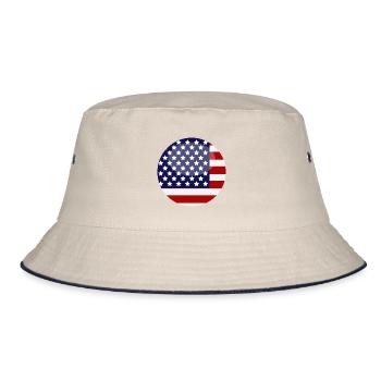 Flagge der Vereinigten Staaten - Bucket Hat - Natur/Navy - Vorne