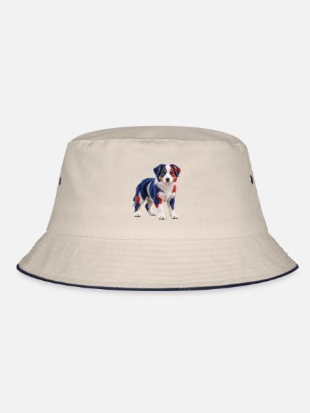 Australischer Schäferhund - Bucket Hat - Natur/Navy