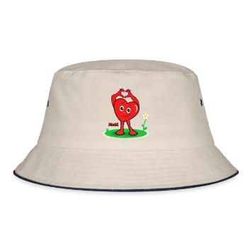 Mucki Love-Vibes - Bucket Hat - Natur/Navy - Vorne