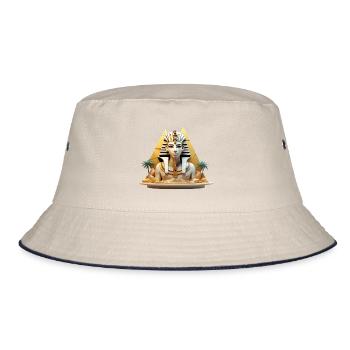 Pharao mit Palmen – Ägypten Oase - Bucket Hat - Natur/Navy - Vorne