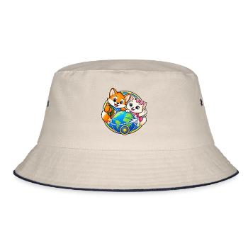 Tavi & Nela - Gemeinsam um die Welt - Bucket Hat - Natur/Navy - Vorne