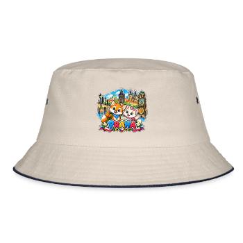 Tavi & Nela in Praha - Bucket Hat - Natur/Navy - Vorne