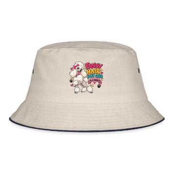 Fancy Hair Don't Care Poodle - Bucket Hat - Natur/Navy - Vorne