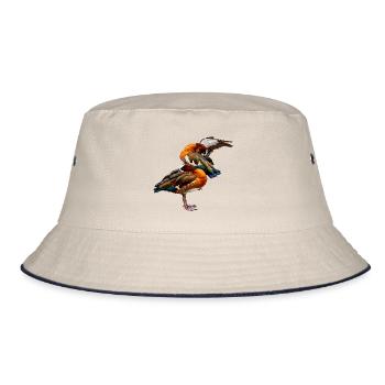 Wittwen Pfeifgänse Duett im Farbspiel - Bucket Hat - Natur/Navy - Vorne