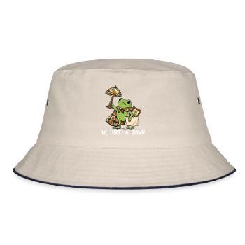 Thrift at Dawn: Froggy Chic - Bucket Hat - Natur/Navy - Vorne