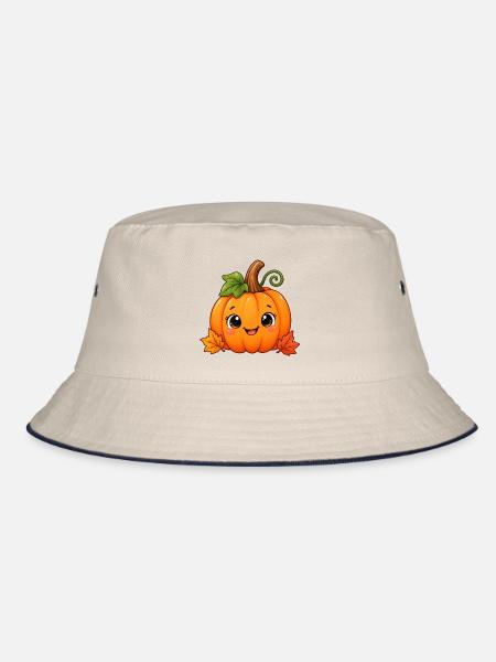Süßer Kürbis – Herbst & Halloween T- Shirt - Bucket Hat - Natur/Navy