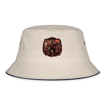 Vulkanischer Golem - Bucket Hat - Natur/Navy - Vorne