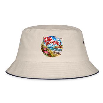 Danmark Küstenzauber Runddesign - Bucket Hat - Natur/Navy - Vorne