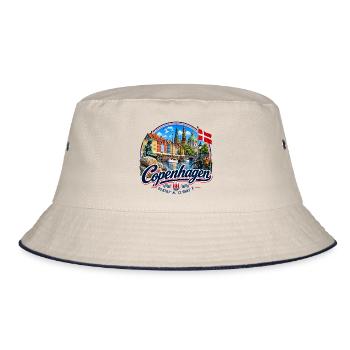 Copenhagen - Denmark - Kopenhagen - Dänemark - Bucket Hat - Natur/Navy - Vorne