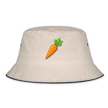 Karotten-Karotten-Gemüse - Bucket Hat - Natur/Navy - Vorne