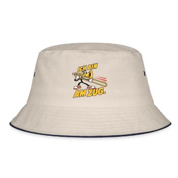 Ich bin am Zug – Lustiges Posaunen-Maskottchen - Bucket Hat - Natur/Navy - Vorne