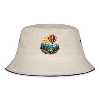 Himmelsballon über Bergwelt - Bucket Hat - Natur/Navy - Vorne