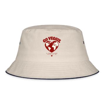 Go Veggie A Kinder Planet - Bucket Hat - Natur/Navy - Vorne