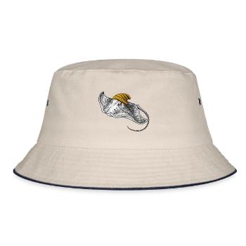 Stachelrochen mit gelber Mütze - Bucket Hat - Natur/Navy - Vorne
