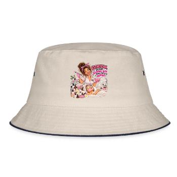 Glow Joy Kosmetikerin - Bucket Hat - Natur/Navy - Vorne