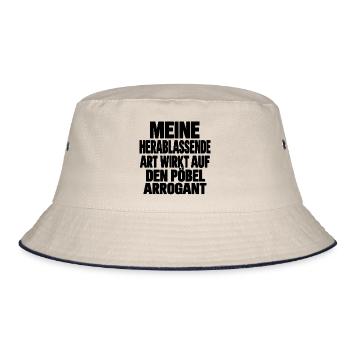 Meine herablassende Art wirkt arrogant - schwarz - Bucket Hat - Natur/Navy - Vorne