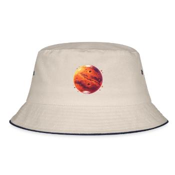 LavaPlanet Feuerroter Kosmos - Bucket Hat - Natur/Navy - Vorne