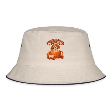 Pumpkin Spice Bestie - Bucket Hat - Natur/Navy - Vorne