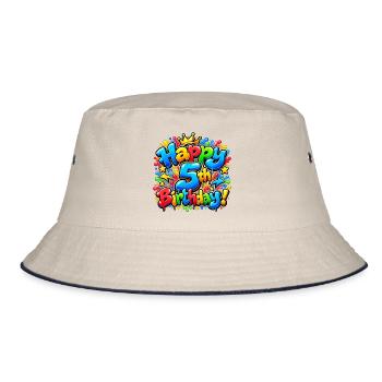 Herzlichen Glückwunsch zum 5. Geburtstag Graffiti: Epische Straßenparty! - Bucket Hat - Natur/Navy - Vorne