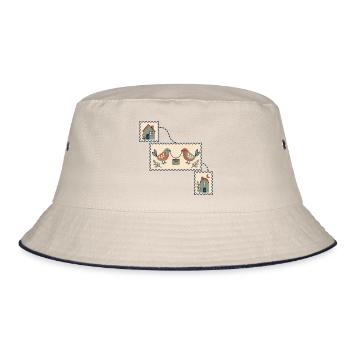 Vögel der Liebe: Umschlagbindung - Bucket Hat - Natur/Navy - Vorne