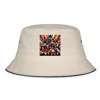 Afro Soul Style, Elektrische Harmonie - Bucket Hat - Natur/Navy - Vorne