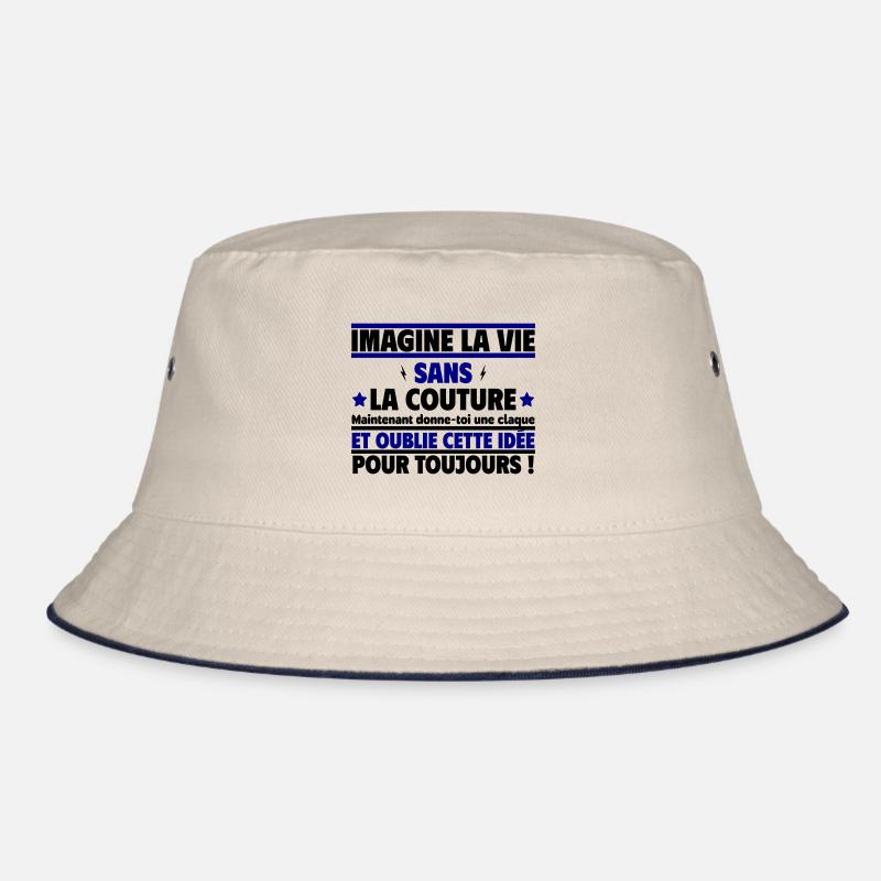 imagine la vie sans la couture - Bob - blanc cassé/bleu marine