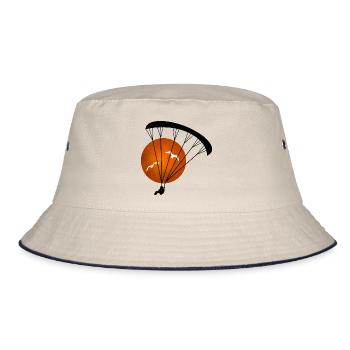 Sonnenuntergang Paragliding Silhouette - Bucket Hat - Natur/Navy - Vorne