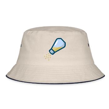 pepper salt pfeffer salz shaker streuer1 - Bucket Hat - Natur/Navy - Vorne