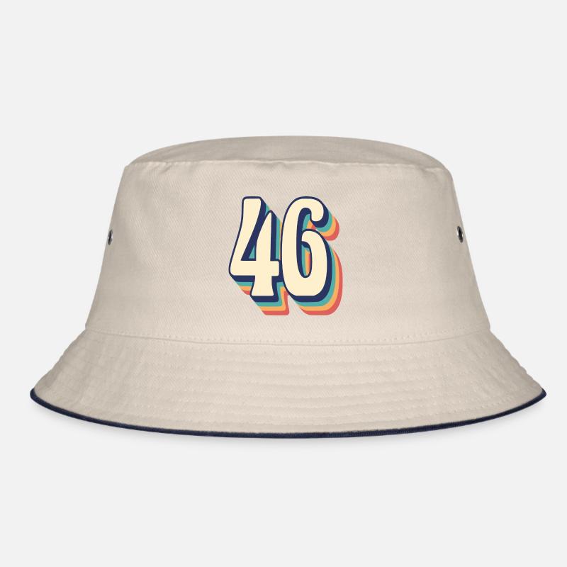 Vintage Retro T-Shirt Nummer 46 Sechsundvierzig Bucket Hat