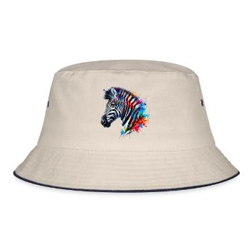 Zebra - Bucket Hat - Natur/Navy - Vorne