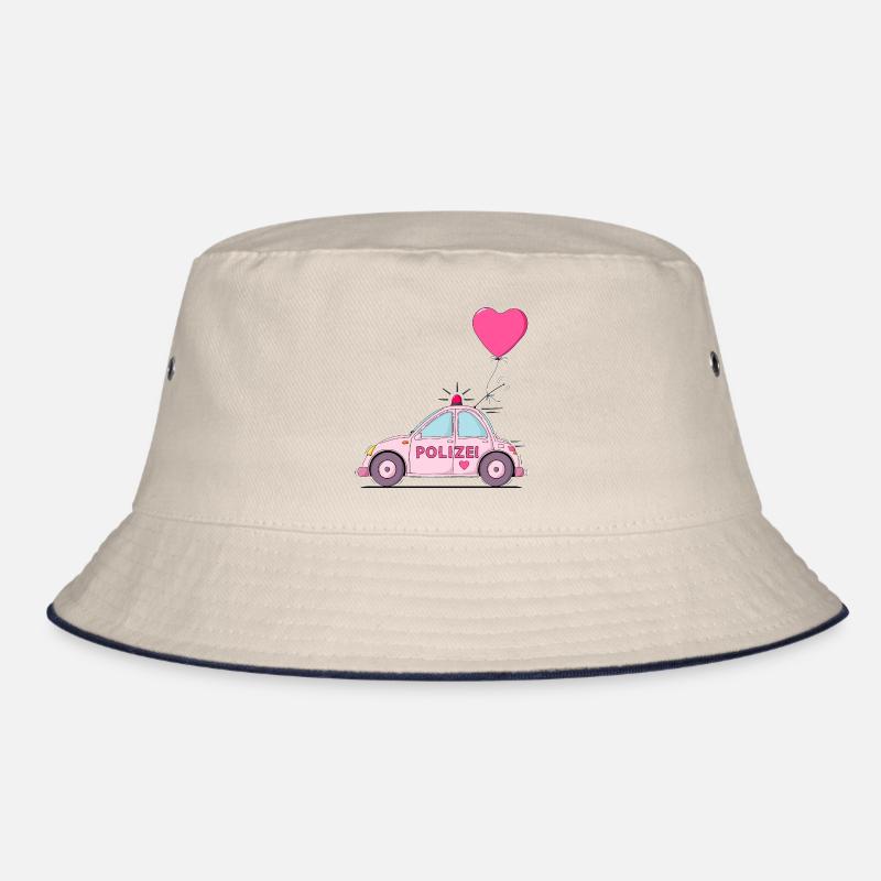 Polizeiauto Herz Rosa Bucket Hat