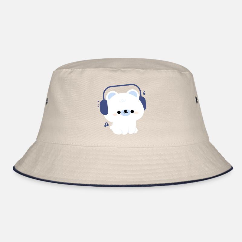 Kawaii Bär mit Kopfhörern Bucket Hat