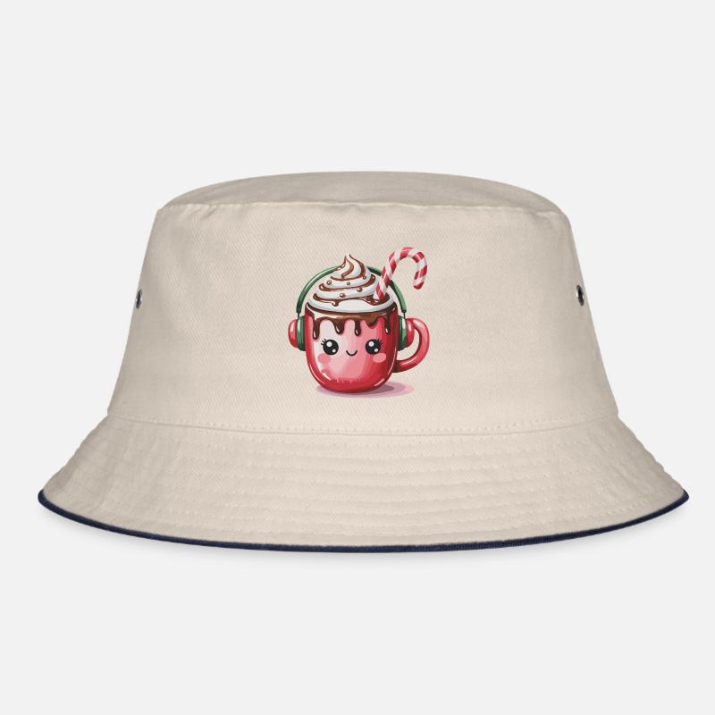 Cuddly cocoa with headphones Bucket Hat