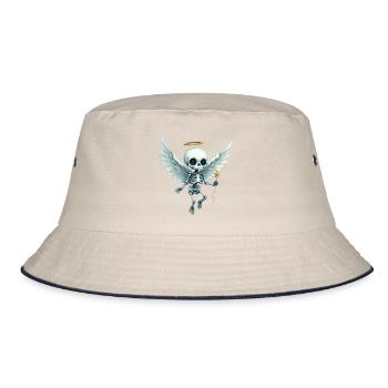 Winged skeleton with stellar halo - Bucket Hat - ecru/navy - Front