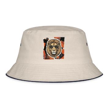 wild lion - Bucket Hat - ecru/navy - Front