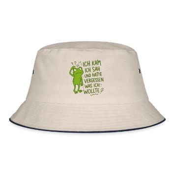 Ich kam ich sah und hatte vergessen was ich wollte - Bucket Hat - Natur/Navy - Vorne
