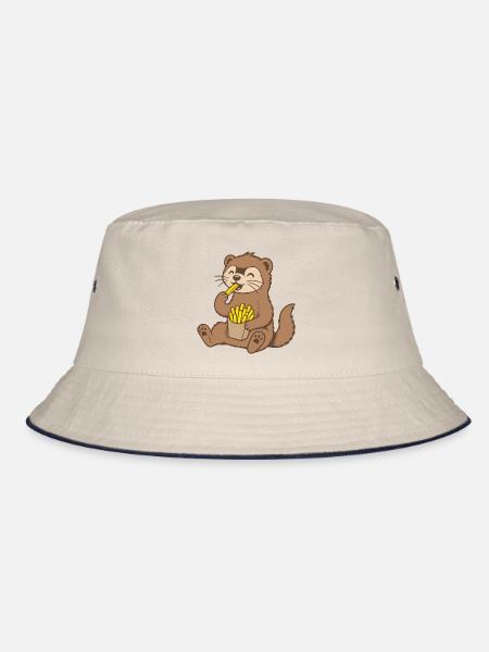 Frettchen Pommes Frites - Bucket Hat - Natur/Navy