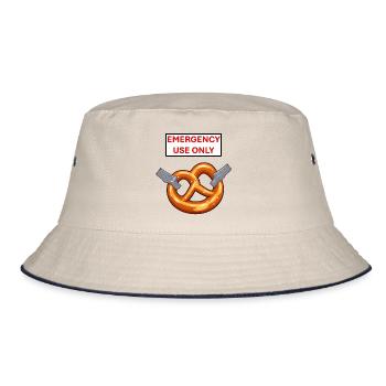 Notfall-Pretzel-Exklusivnutzung - Bucket Hat - Natur/Navy - Vorne