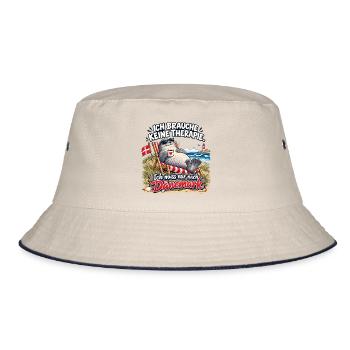 Dänemark-Urlaubswitz am Strand - Bucket Hat - Natur/Navy - Vorne