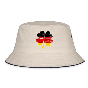 Deutschland Flagge Kleeblatt used - Bucket Hat - Natur/Navy - Vorne
