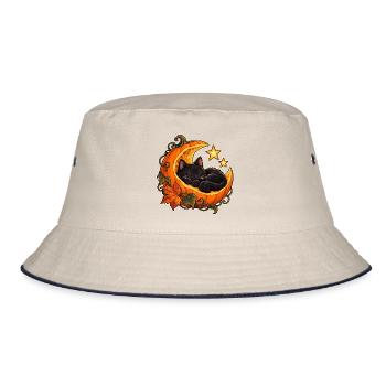 Mondbeschienene Kürbiskatze - Bucket Hat - Natur/Navy - Vorne